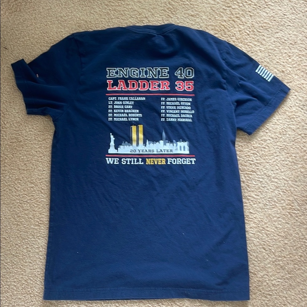 9/11 FDNY Navy Blue Commemorative T-Shirt